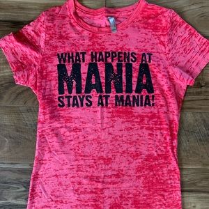 SCW What Happens at Mania Stays at Mania! Women’s T-shirt